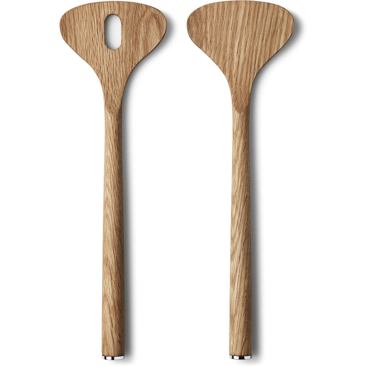 Georg Jensen Alfredo salatbestik i egetræ med detalje af rustfrit stål