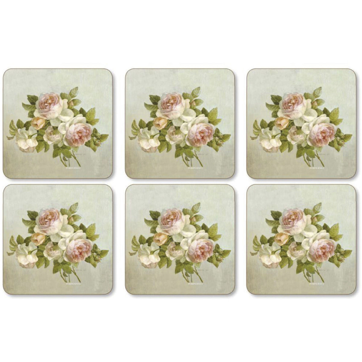 Pimpernel glasunderlag med blomstermotivet Antique Rose