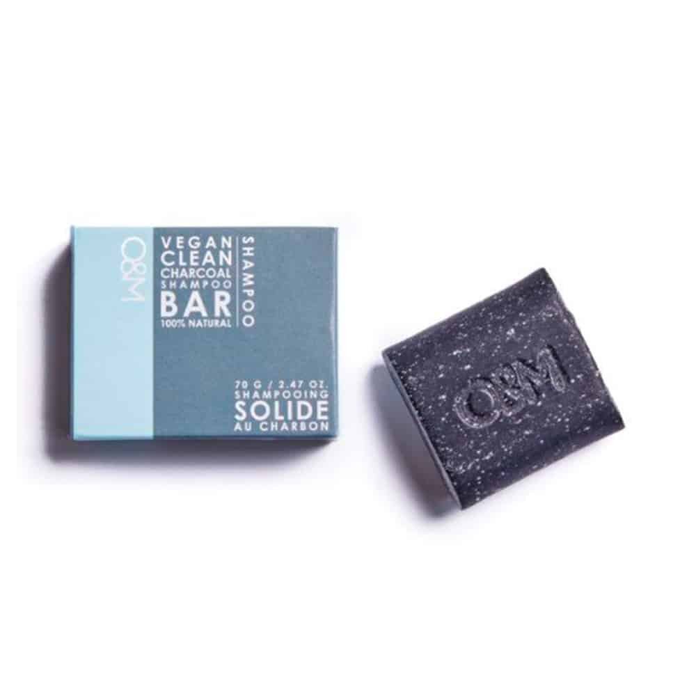 O&M Charcoal Shampoo Bar, fast shampoo med aktivt kul, 70 g