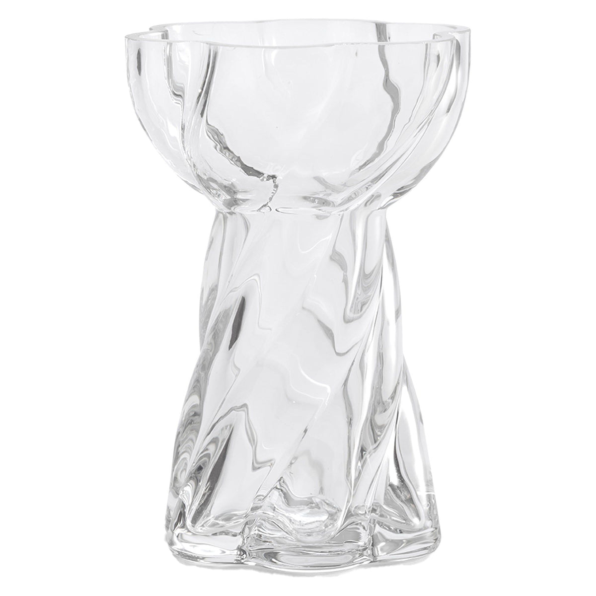 Cooee Design Bulb Twist løgvase i klart glas, 12 cm