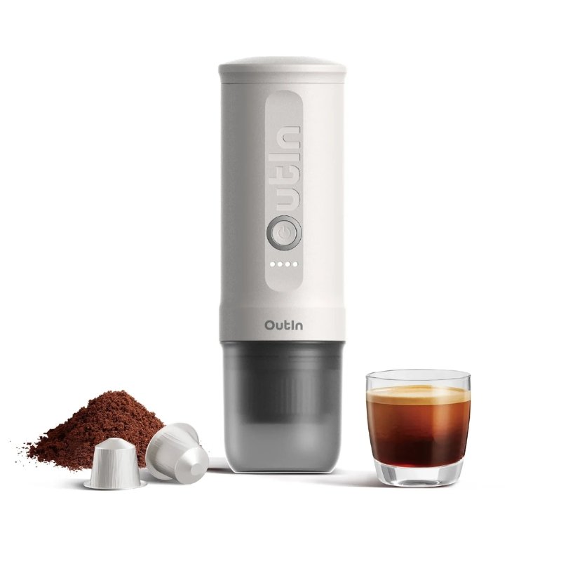 Se Outin Nano Bærbar Espressomaskine - Hvid ✔ Kæmpe udvalg i Outin - Køb online på udsalg og tilbud lige nu ✔ Billig fragt • Hurtig levering - Varenummer: Barlife-1490379 og 1240000016437 på lager - Udsalg på Hjem og have - Køkken og spisestue - Barudstyr Op til 63% rabat - Mere end 1.329 populære mærker på udsalg