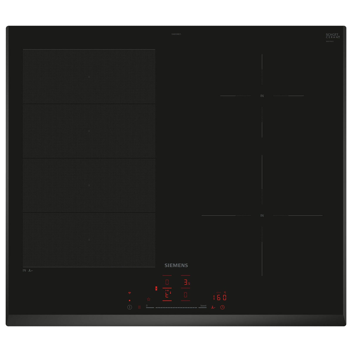 Sort Siemens iQ700 induktionskogeplade EX651HEC1E, 60 cm bred