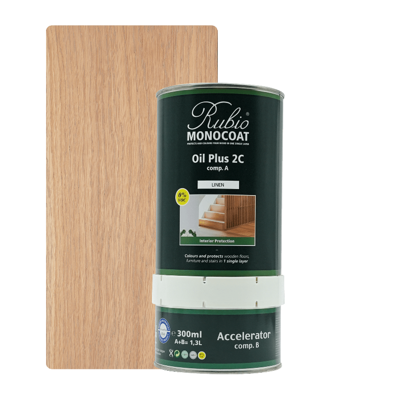 Rubio Monocoat Oil Plus 2C indendørs træolie, farve Linen, 1,3 L