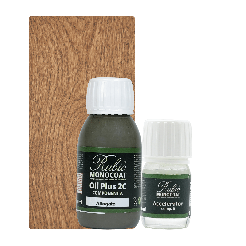 Rubio Monocoat Oil Plus 2C indendørs træolie i farven Affogato, 130 ml