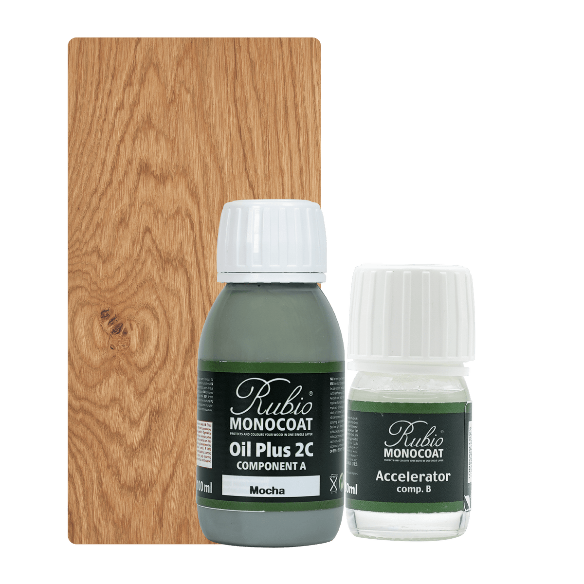 Rubio Monocoat Oil Plus 2C indendørs træolie, farve Mocha, 130 ml