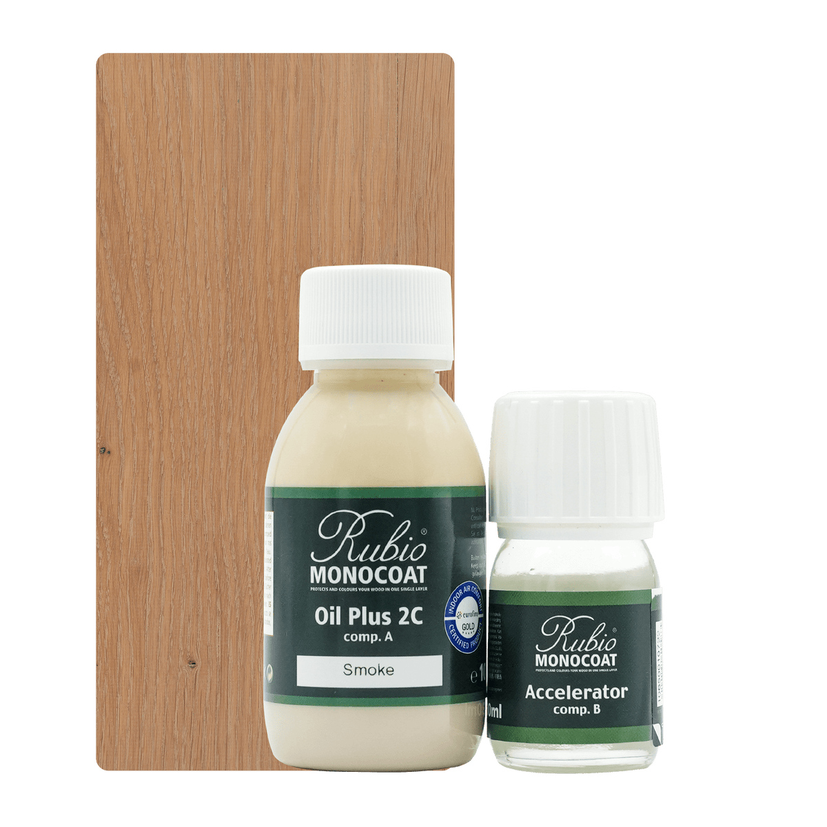 Flaske Rubio Monocoat Oil Plus 2C indendørs træolie i farven Smoke, 130 ml