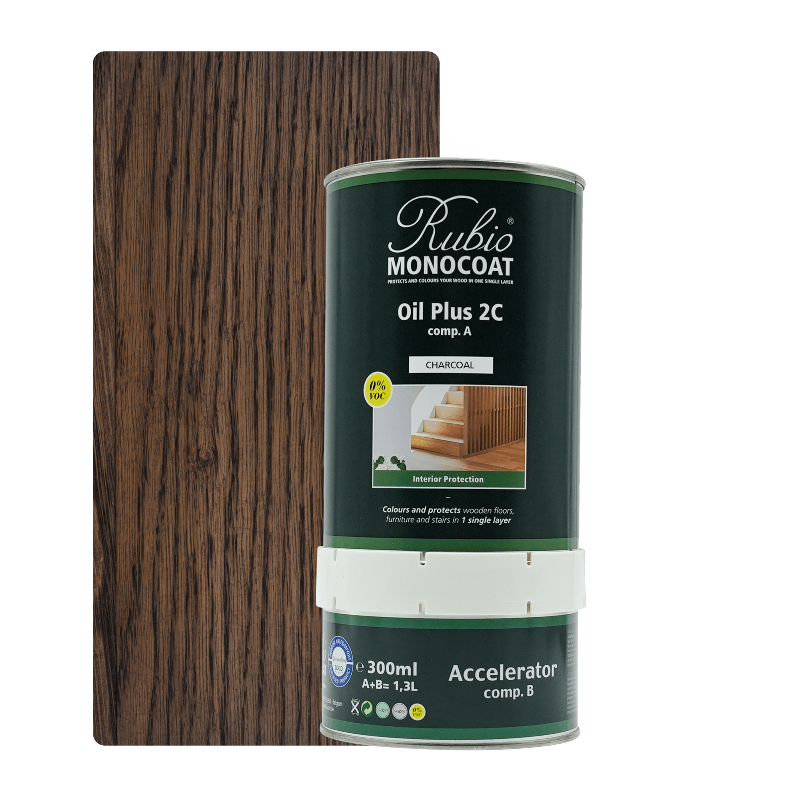 Rubio Monocoat Oil Plus 2C træolie i farven Charcoal, 1,3 liter