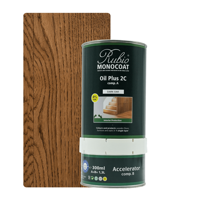 Rubio Monocoat Oil Plus 2C træolie i farven Dark Oak, 1,3 liter