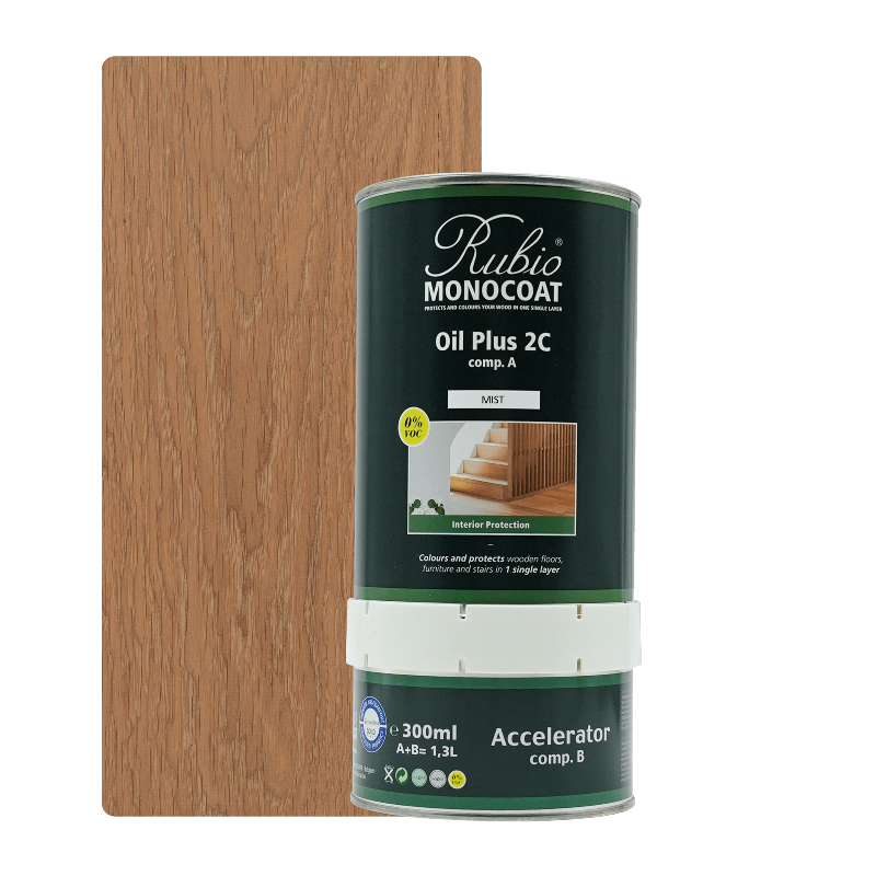 Rubio Monocoat Oil Plus 2C træolie i farven Mist, 1,3 liter
