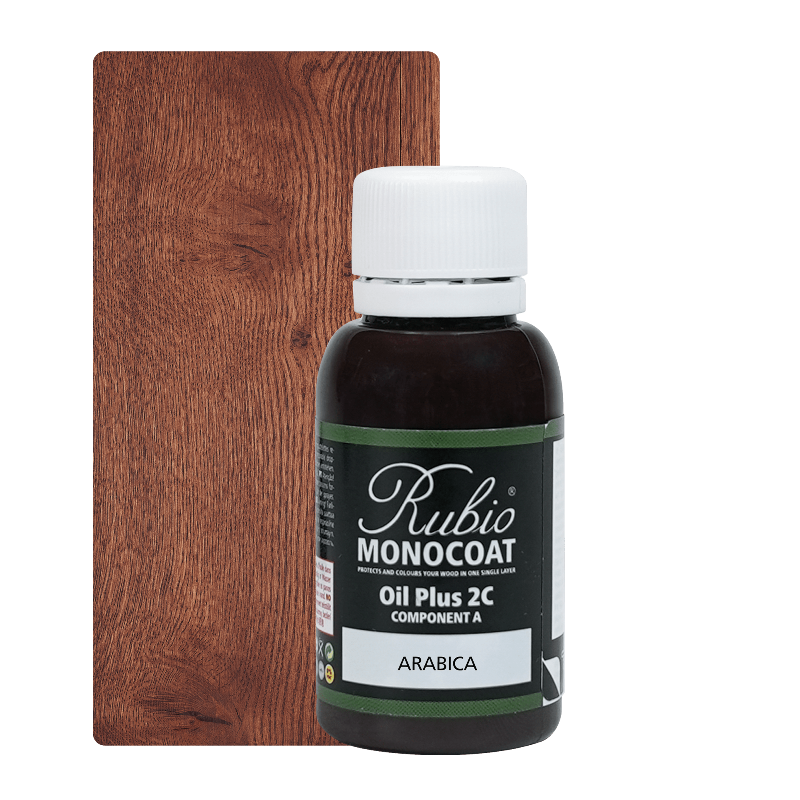 Rubio Monocoat Oil Plus 2C træolie i farven Arabica, 20 ml