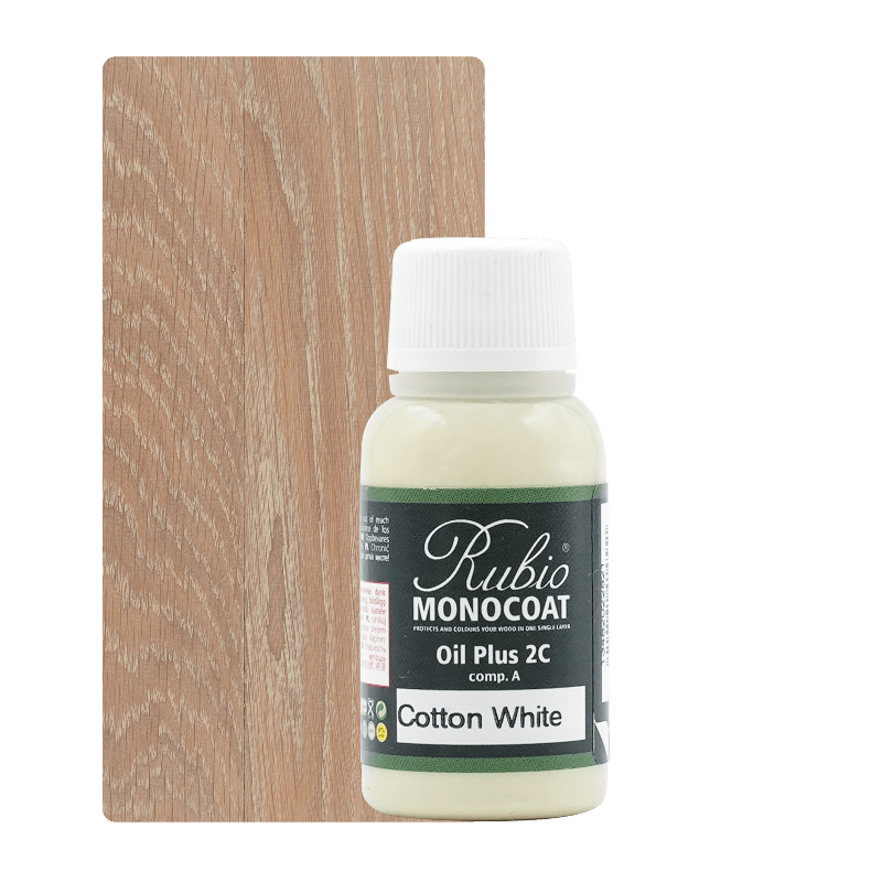 Rubio Monocoat Oil Plus 2C træolie i farven Cotton White, 20 ml