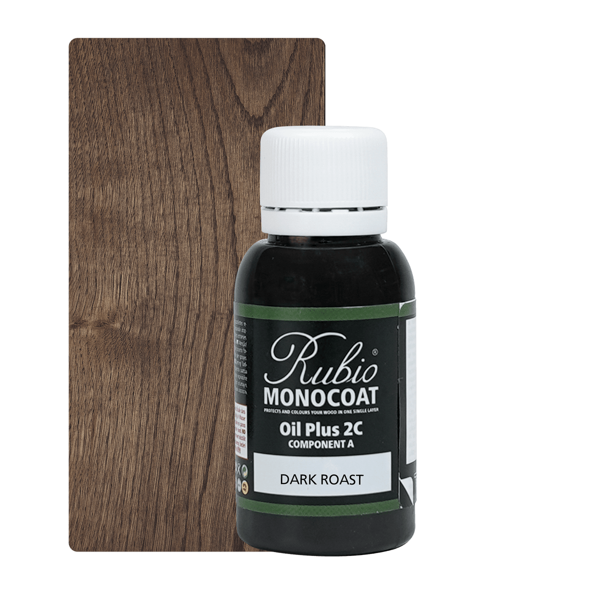 Rubio Monocoat Oil Plus 2C træolie i nuancen Dark Roast, 20 ml