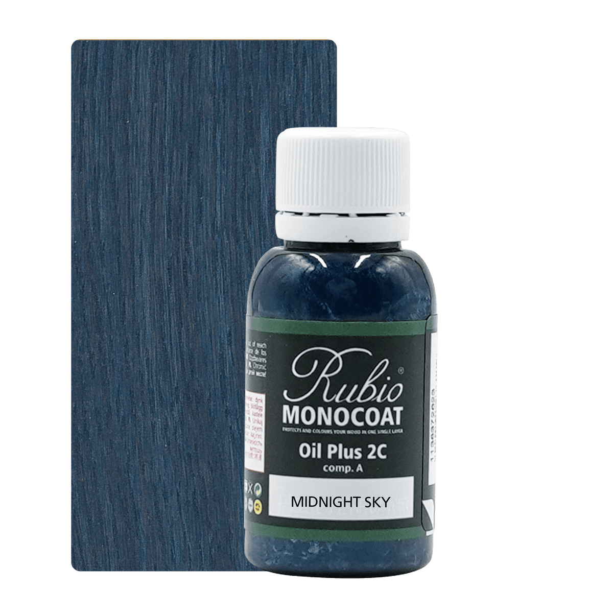 Rubio Monocoat Oil Plus 2C træolie i farven Midnight Sky, 20 ml