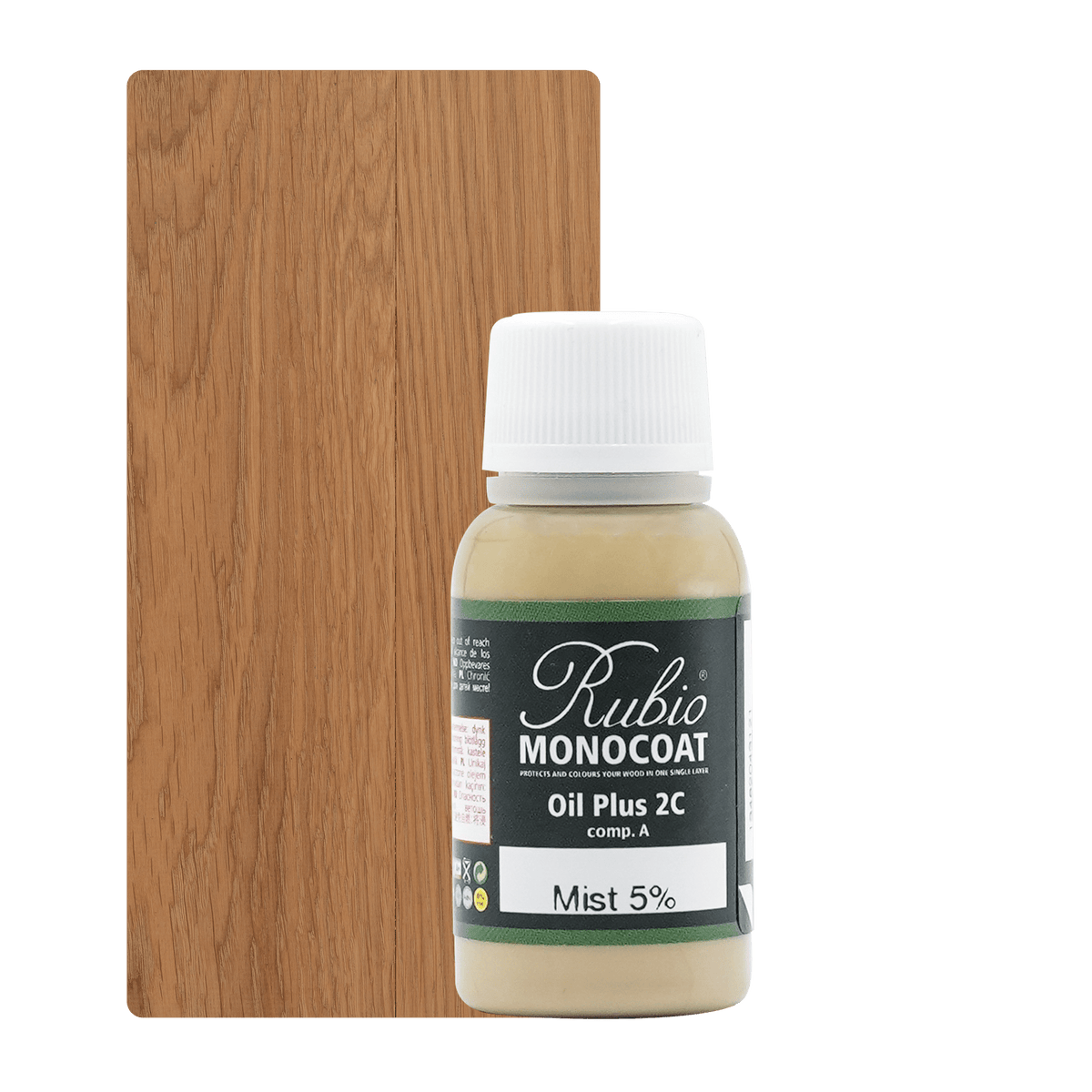 Rubio Monocoat Oil Plus 2C træolie i farven Mist 5%, 20 ml