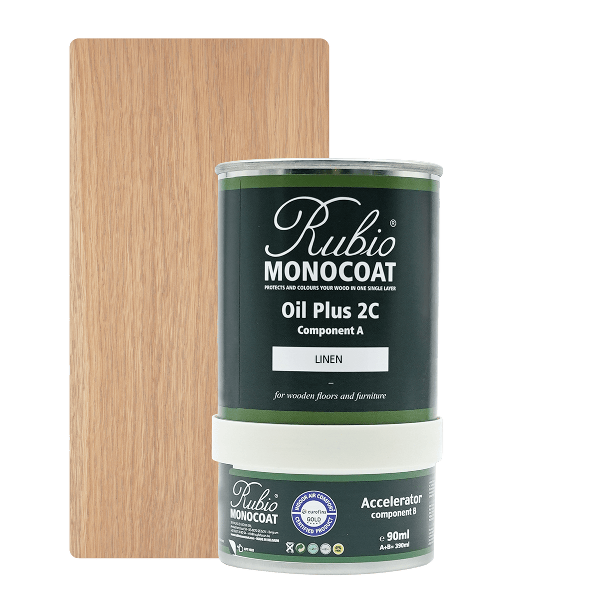 Rubio Monocoat Oil Plus 2C indendørs træolie, farve Linen, 390 ml
