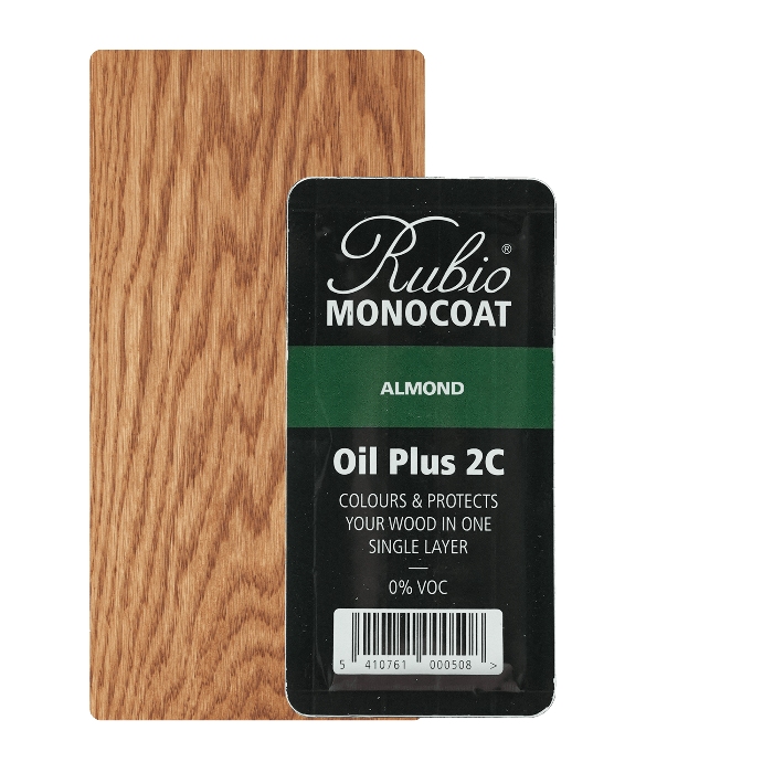 Rubio Monocoat Oil Plus 2C indendørs træolie i nuancen Almond, 6 ml