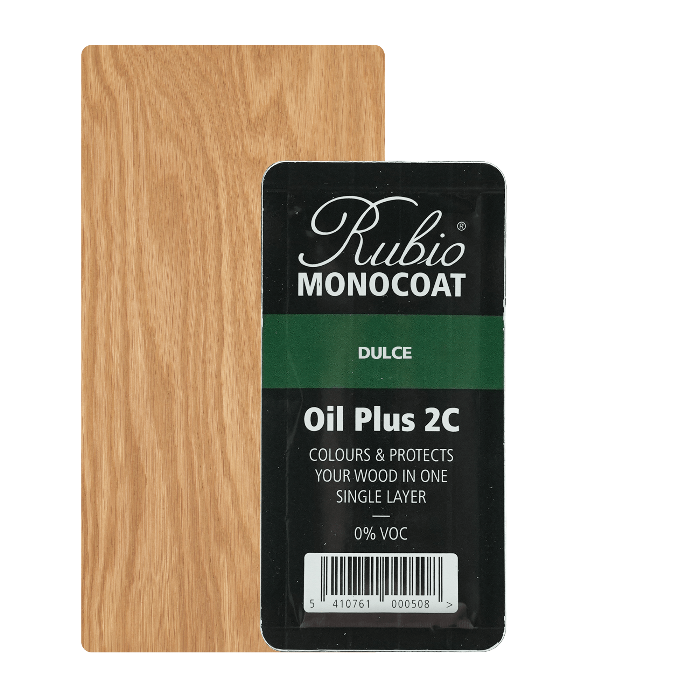Rubio Monocoat Oil Plus 2C indendørs træolie i nuancen Dulce, 6 ml