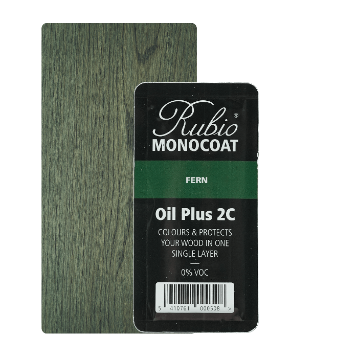 Rubio Monocoat Oil Plus 2C indendørs træolie i nuancen Fern, 6 ml