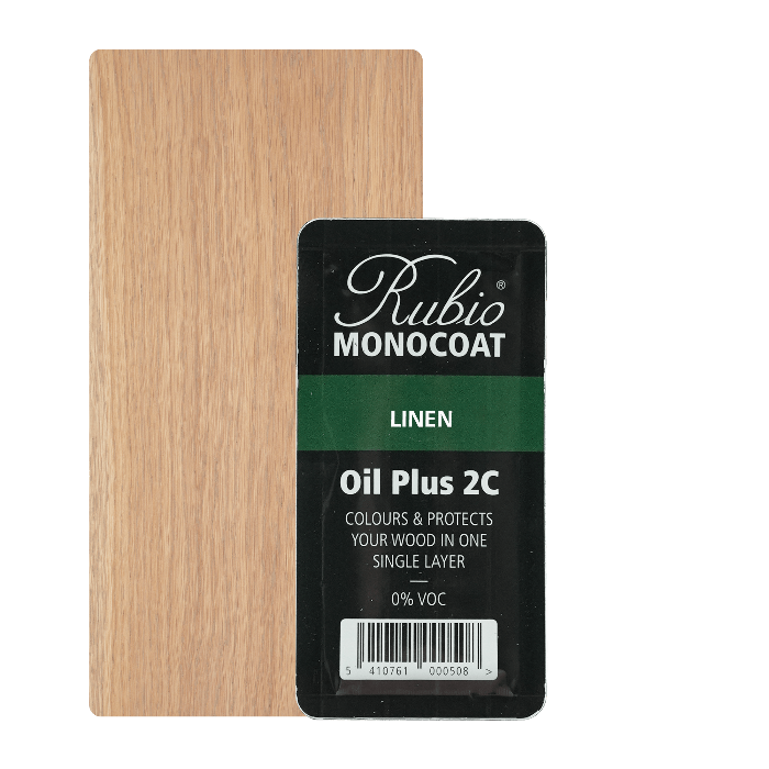 Rubio Monocoat Oil Plus 2C indendørs træolie, farve Linen, 6 ml