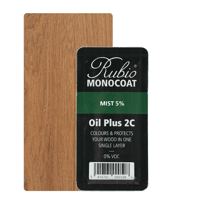 Rubio Monocoat Oil Plus 2C træolie i farven Mist 5%, 6 ml