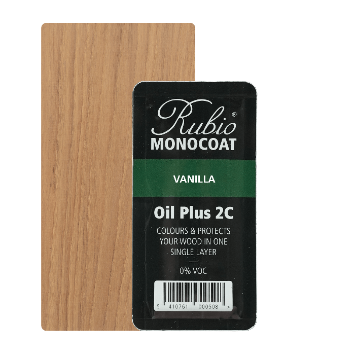 Rubio Monocoat Oil Plus 2C indendørs træolie i farven Vanilla, 6 ml