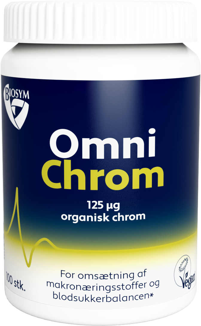Pakning med Biosym OmniChrom chromtilskud, 100 tabletter