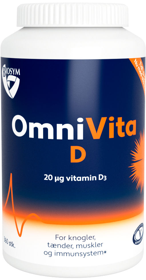 Biosym OmniVita D D-vitamin, stor pakning med 360 kapsler