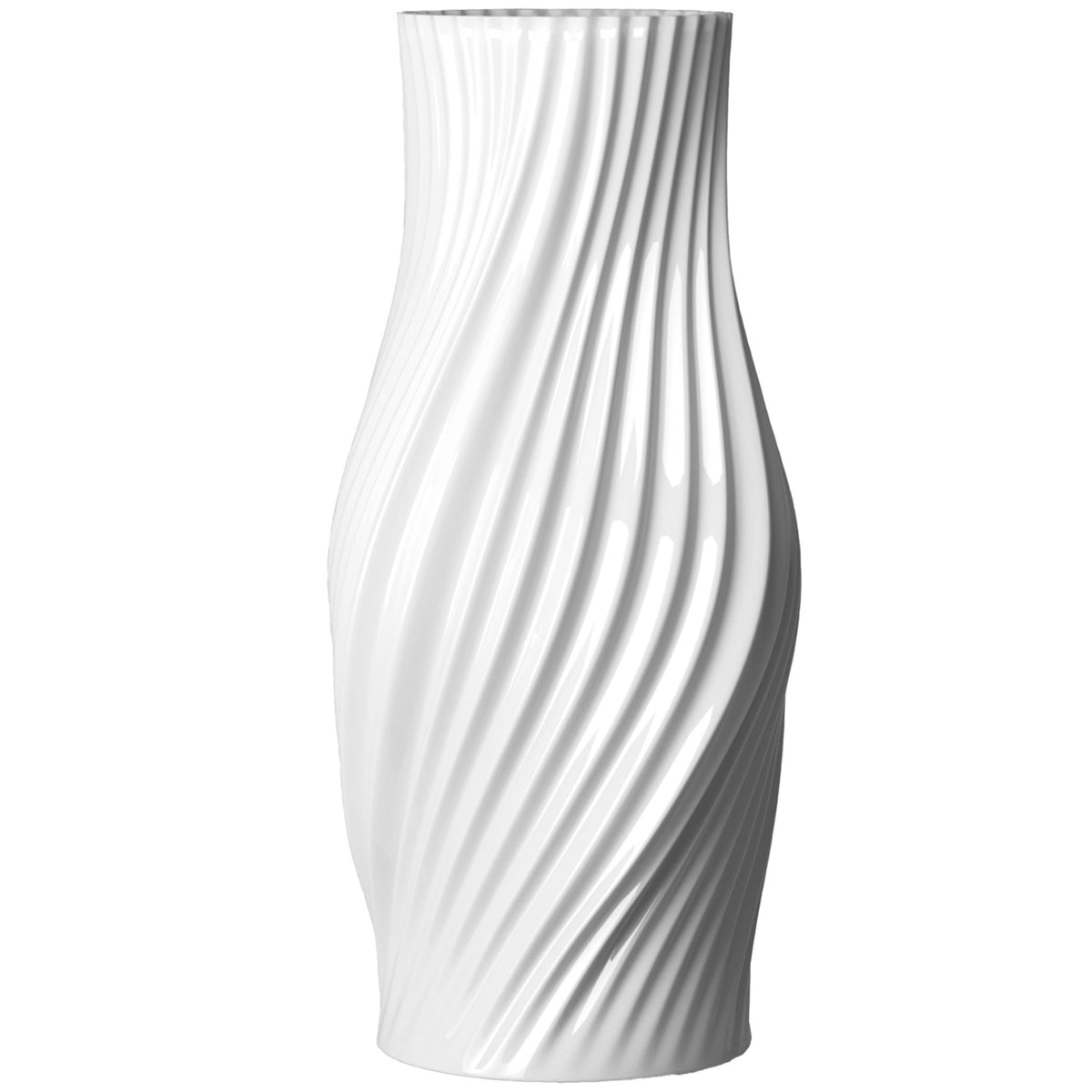 Hvid Lyngby Porcelæn Twist porcelænsvase med vridninger, 31 cm