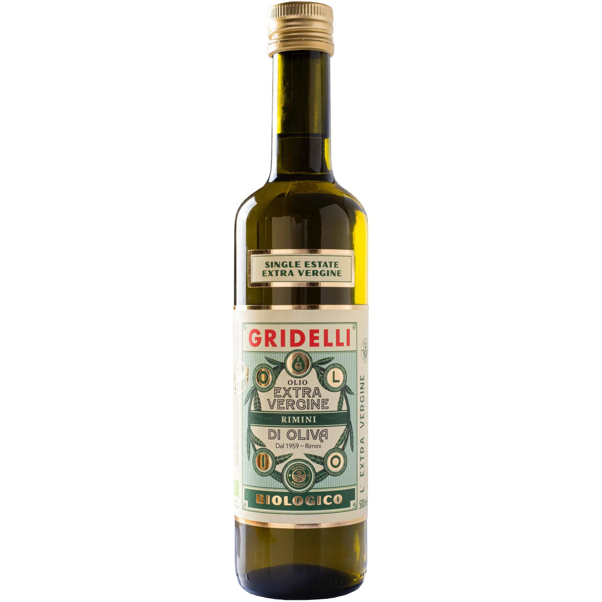 Flaske Fratelli Gridelli Rimini økologisk extra virgin olivenolie, 500 ml
