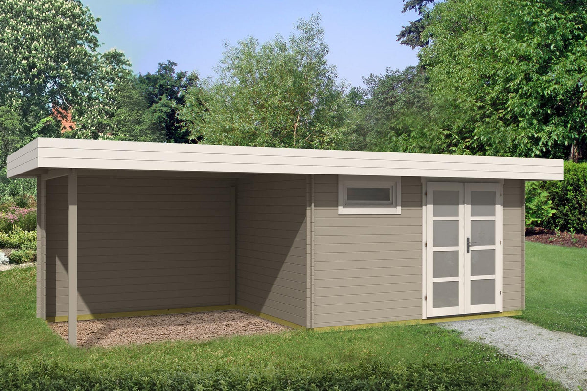 Sonja 3 redskabshus med halvtag, 16,8 m², fra Sølund Huse