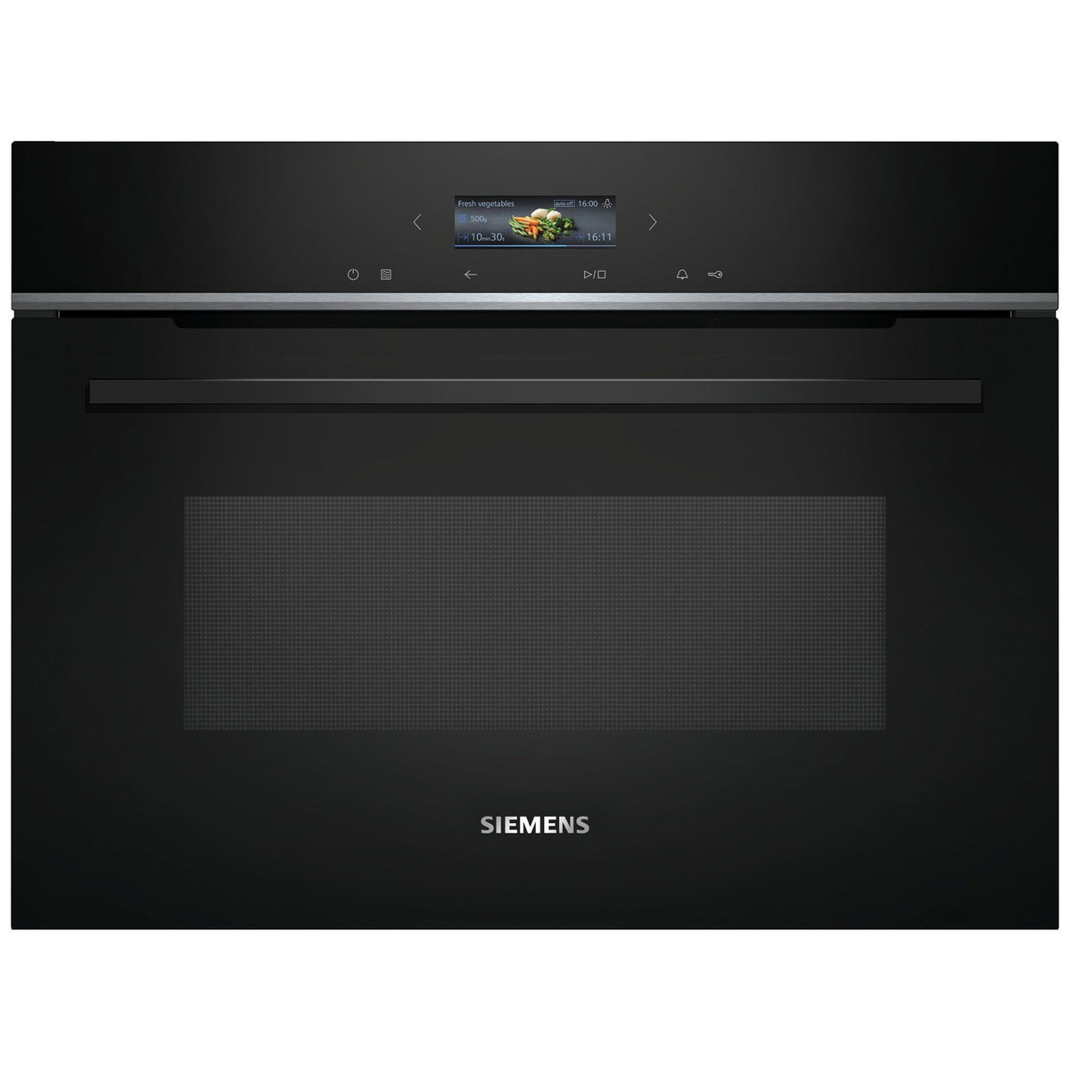 Sort Siemens iQ700 CE732GXB1 indbygningsmikroovn med touchControl-panel