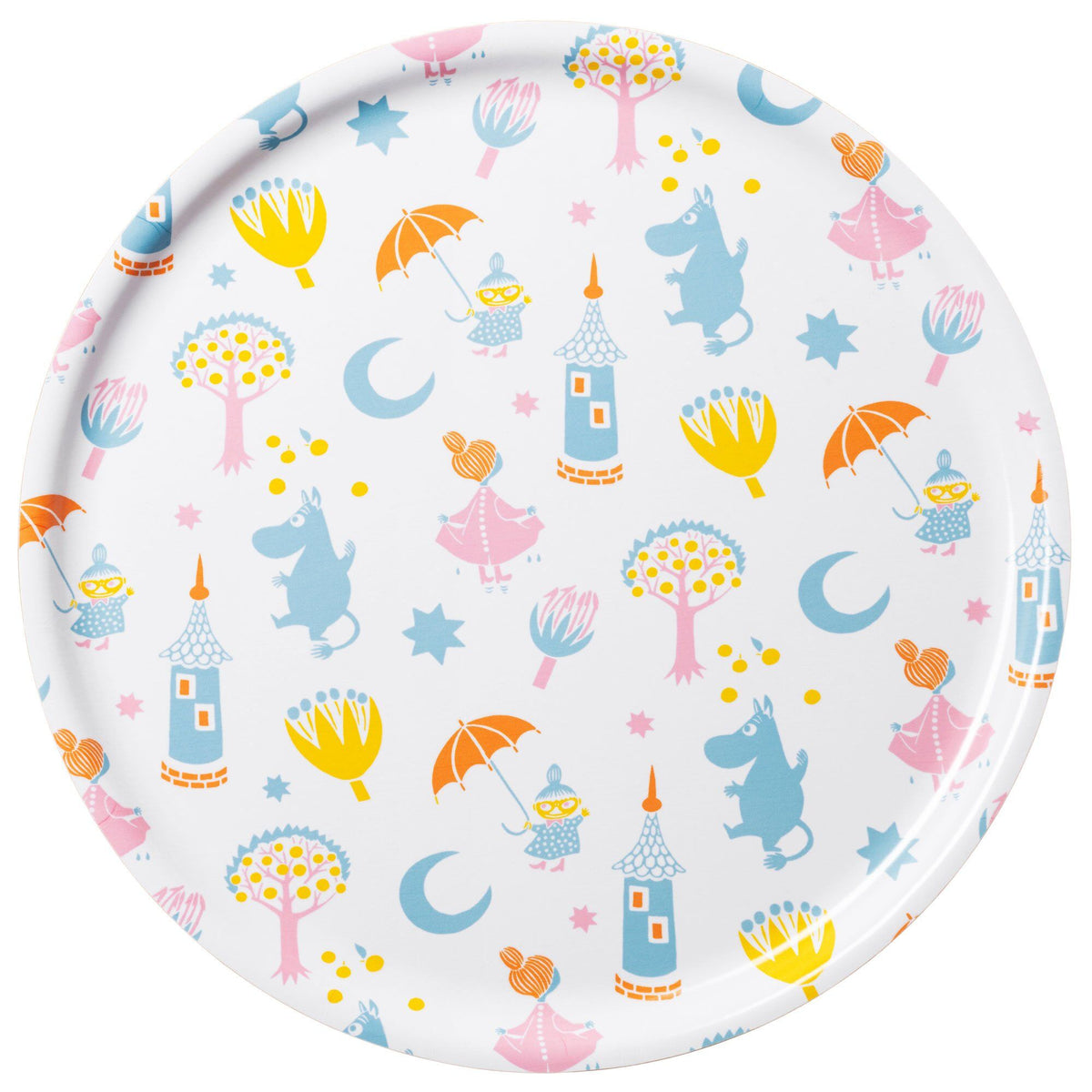 Rund Mumin Fest bakke fra Arabia med Mumitroldene, Ø35 cm