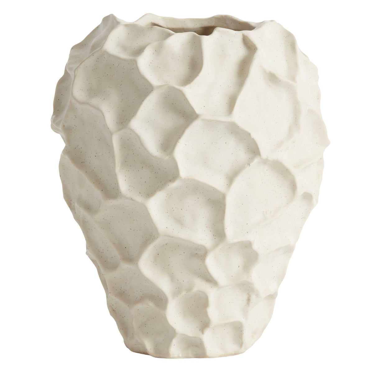 Skulpturel Muubs Soil vase med vaniljefarvet glasur, 21,5 cm høj