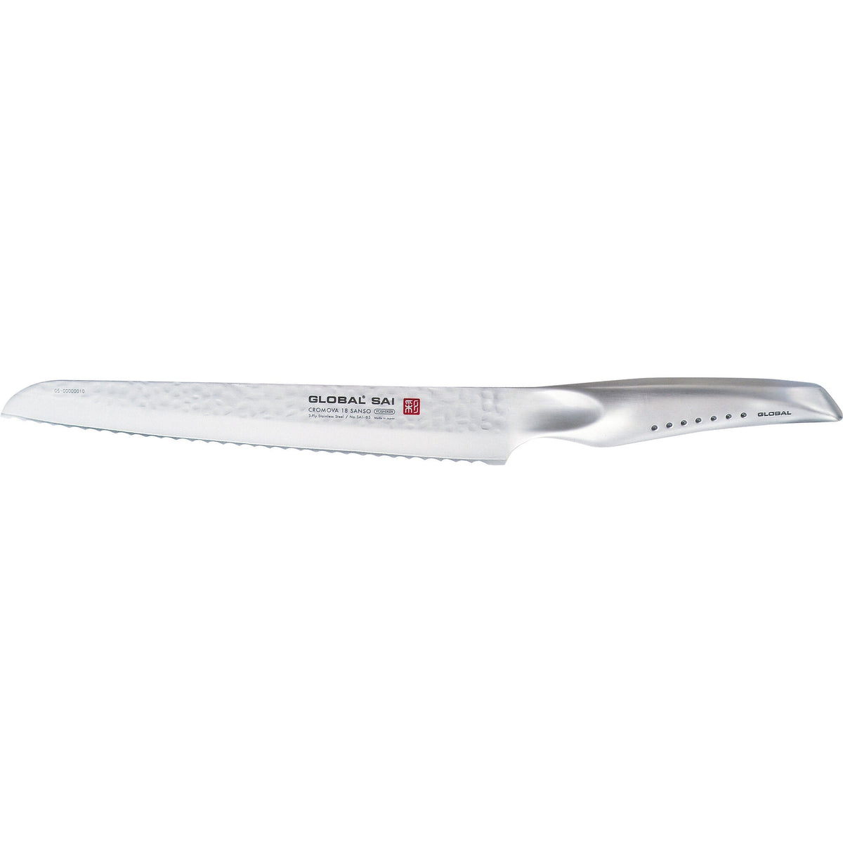 Global Sai-05 brødkniv med langt tandet blad på 23 cm