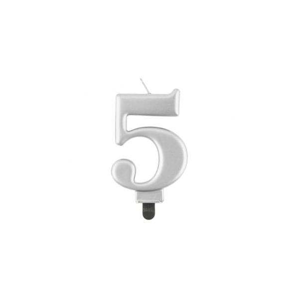 Se Fødselsdagslys Tal 5 Metallisk Sølv 8.0 Cm ❤ Kæmpe udvalg i Godan ❤ Hurtig levering: 1 - 2 Hverdage samt billig fragt - Varenummer: BAR-774157 og barcode / Ean: &