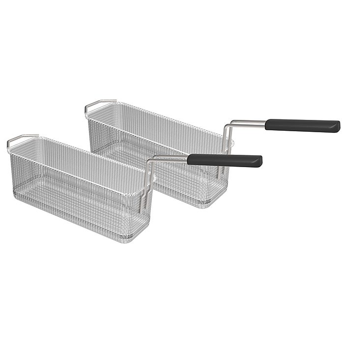 To kurve i rustfrit stål, 105 x 350 x 237 mm, til automatisk pastakoger fra Zanussi Professional