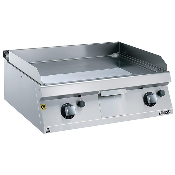 Zanussi Professional bred glat stegeplade i krom til gas, 800 mm