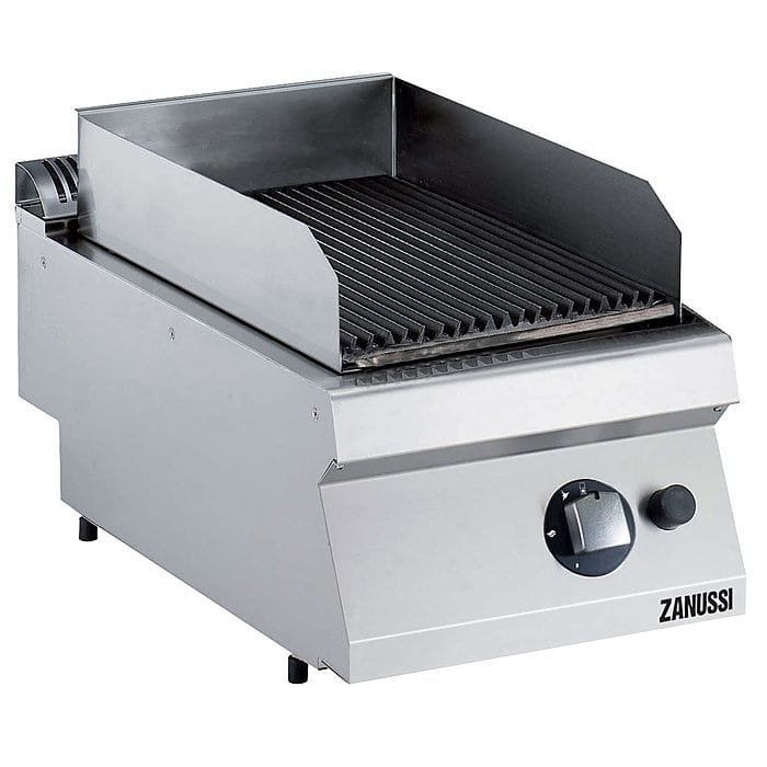Zanussi Professional lavastensgrill til gas i 400 mm bredde med støbejernsrist