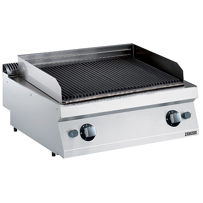 Zanussi Professional 800 mm bred lavastensgrill til gas med støbejernsrist