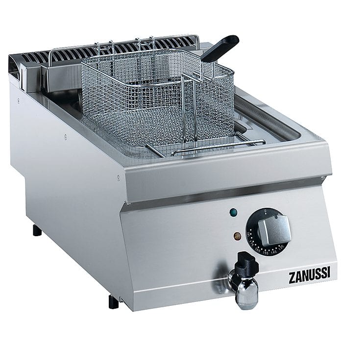 Zanussi Professional el-friture som bordmodel med ét stort oliekar på 12 liter