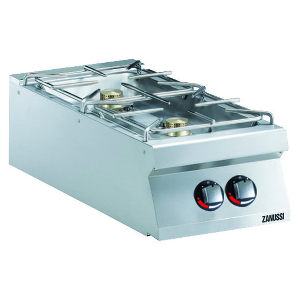 Zanussi EVO900 gaskogebord med to åbne gasbrændere i smalt 40 cm modul