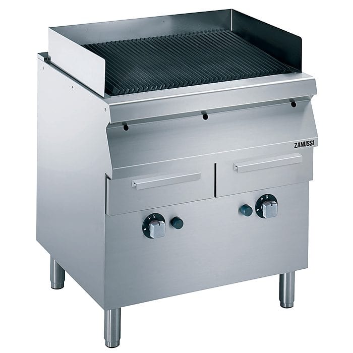 Zanussi Professional 800 mm char-grill på gas med støbejernsrist