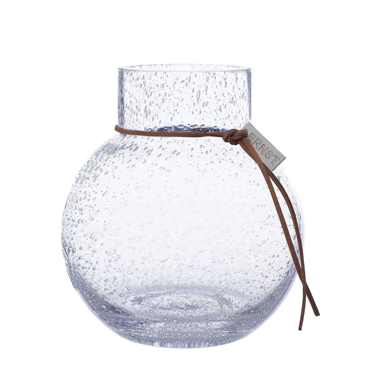Ernst Bubblig glasvase i glas, 14 cm høj