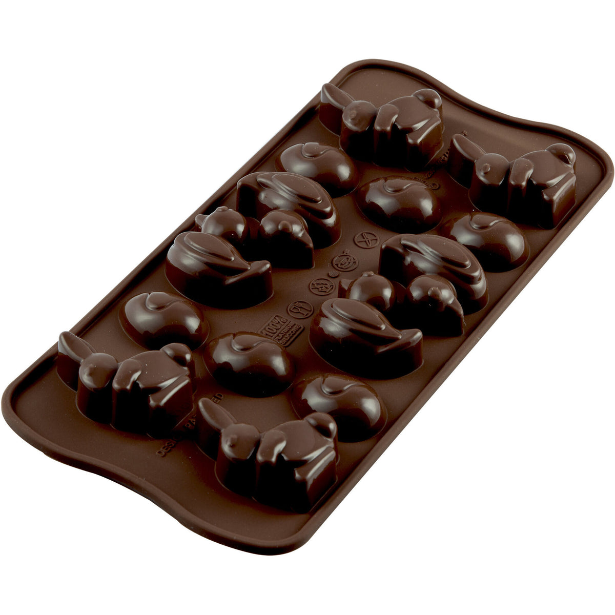 Silikomart Easy Choc pralinerform i silikone med påskemotiver til chokolade