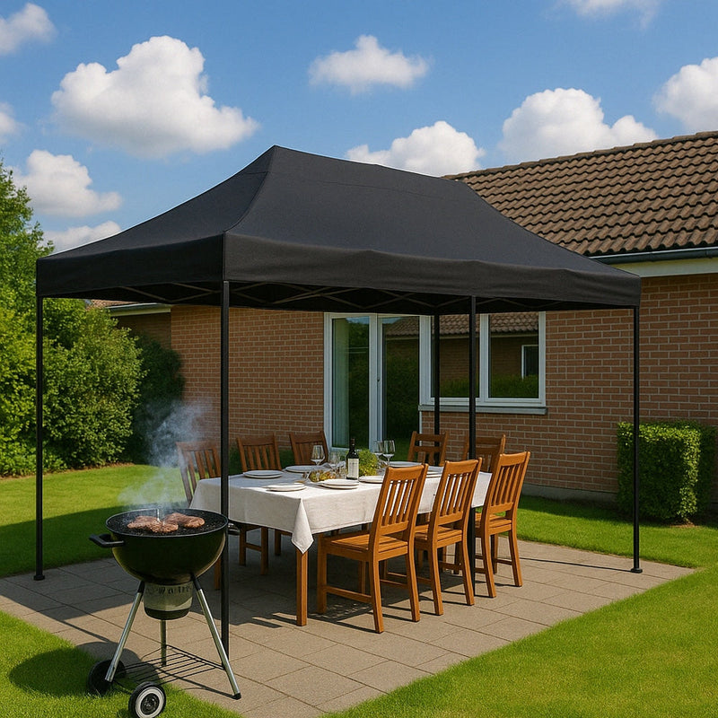 Pavillon / Havepavillon 3 x 6 meter sort eller hvid