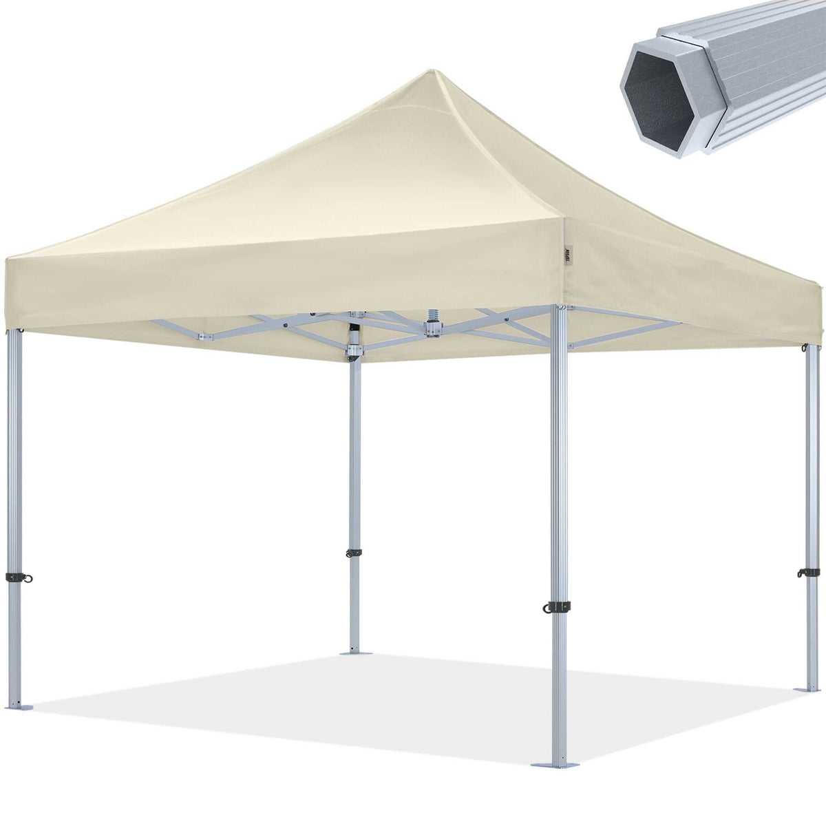 Grå professionel easy up pavillon fra Topsun, 3 x 3 meter, tag i ripstop polyester