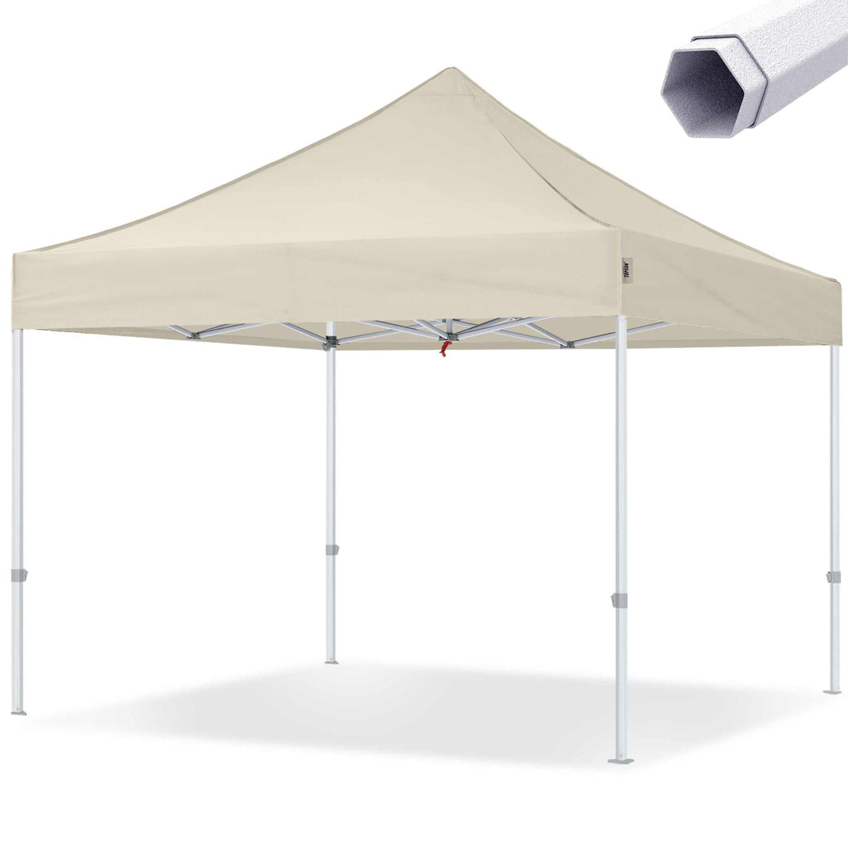 Beige Topsun Easy Up pavillon på 3 x 3 meter med stålramme