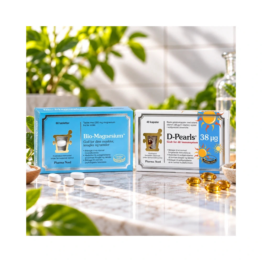 Pharma Nord Magnesium & D-vitamin Duo med D-Pearls 38 µg og Bio-Magnesium