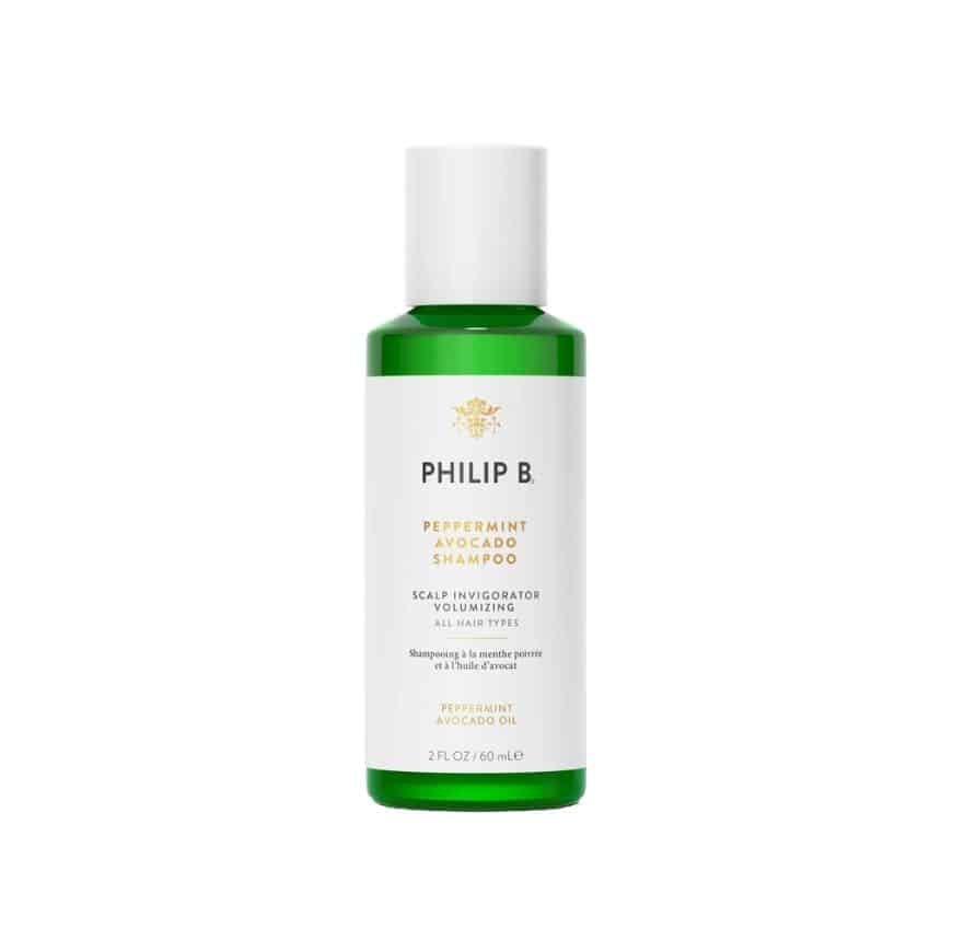Philip B Peppermint & Avocado Volumizing & Clarifying Shampoo, rejsestørrelse på 60 ml