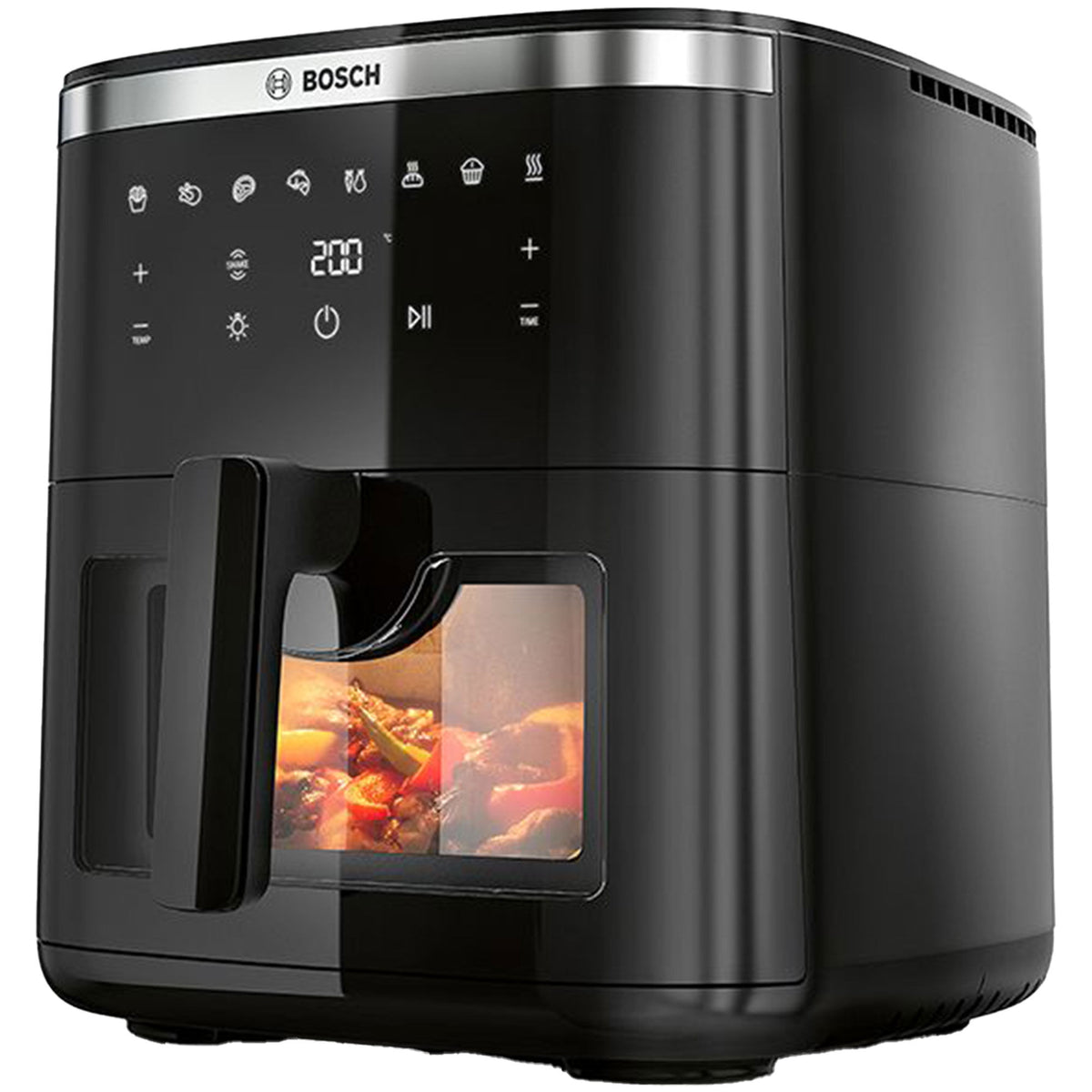 Sort Bosch Serie 6 airfryer MAF671B0 med kapacitet på 7,2 liter